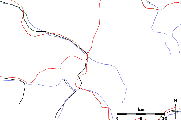 Roads and rivers close to Klosters