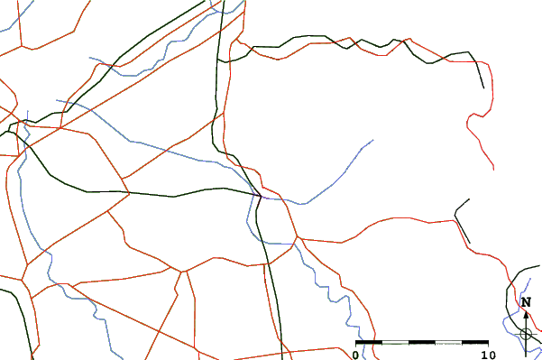 Roads and rivers close to Kuriyamacho