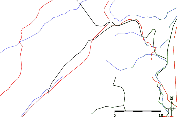 Roads and rivers close to L'Abbaye / Vallée de Joux