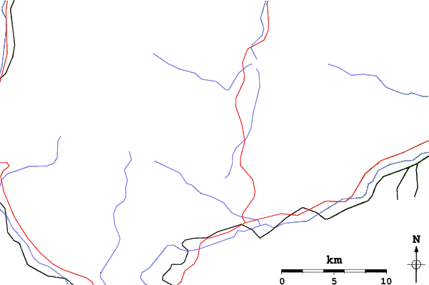 Roads and rivers close to Les Angles