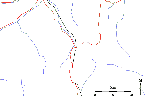 Roads and rivers close to Limone Piemonte