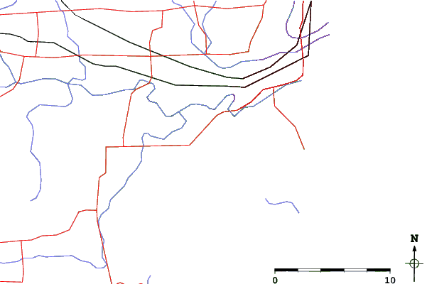 Roads and rivers close to Loch Lomond Ski Area