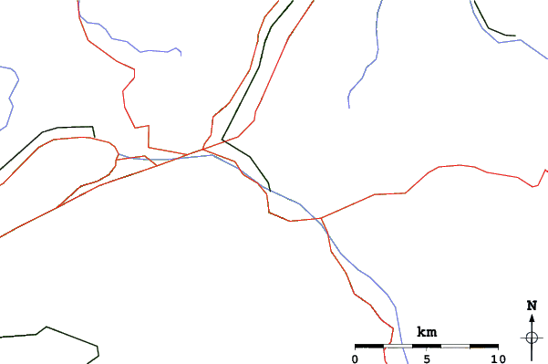 Roads and rivers close to Meiringen-Hasliberg