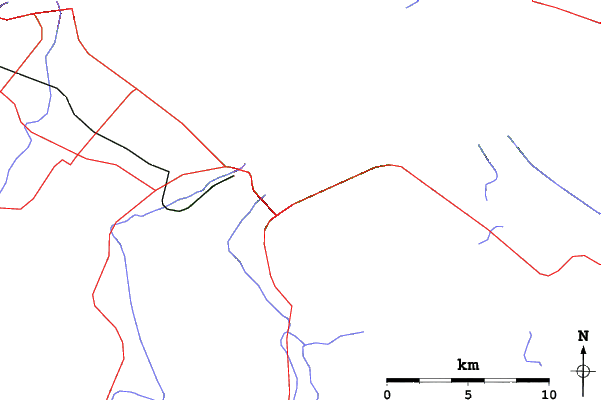 Roads and rivers close to Mont Belu