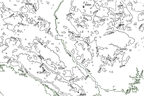 Mont Cascades neighbourhood contours