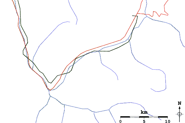 Roads and rivers close to Montalbert