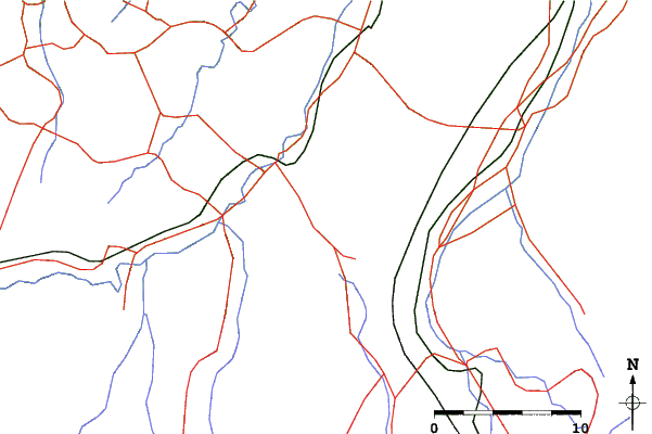 Roads and rivers close to Nakasato Kiyotsu
