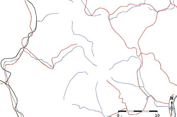 Roads and rivers close to Nigorigo Onsen