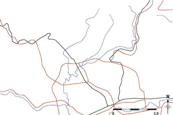 Roads and rivers close to Numata-cho Takaho