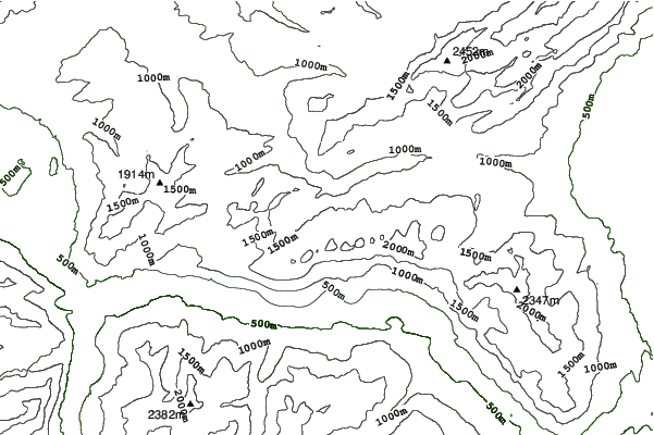 Obertoggenburg - Toggenburg neighbourhood contours
