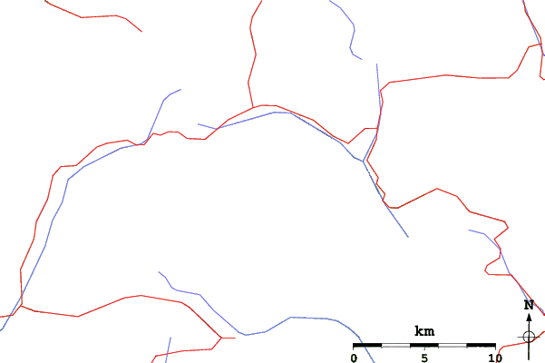 Roads and rivers close to Passo Fedaia/Marmolada (Pian dei Fiacconi)