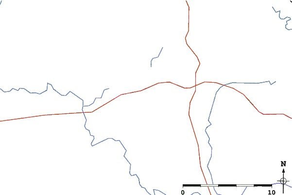 Roads and rivers close to Purden