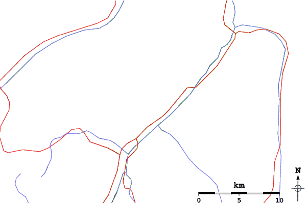 Roads and rivers close to Serfaus