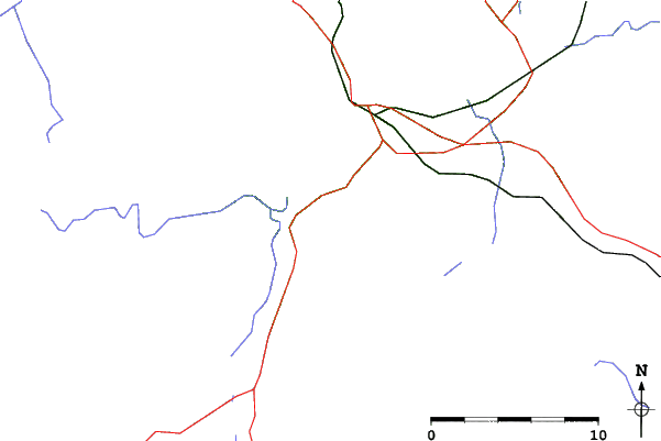 Roads and rivers close to Ski Martock