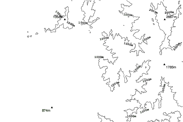 Ski Jam Katsuyama neighbourhood contours