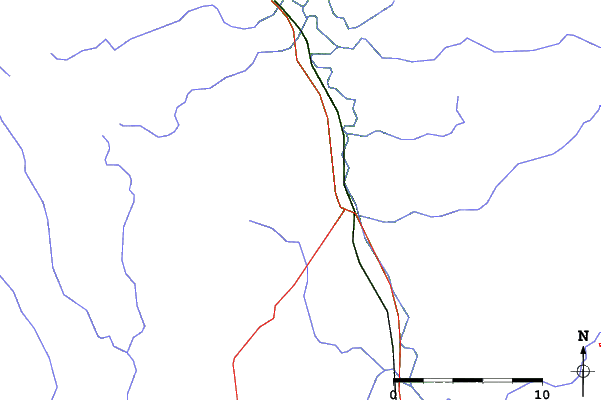 Roads and rivers close to Snow Ridge