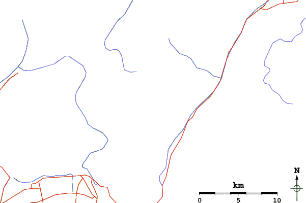 Roads and rivers close to Soho Basin