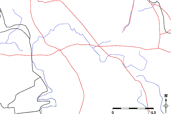 Roads and rivers close to Split Rock