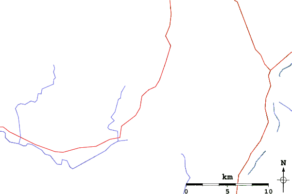Roads and rivers close to Stake Lake Nordic Centre