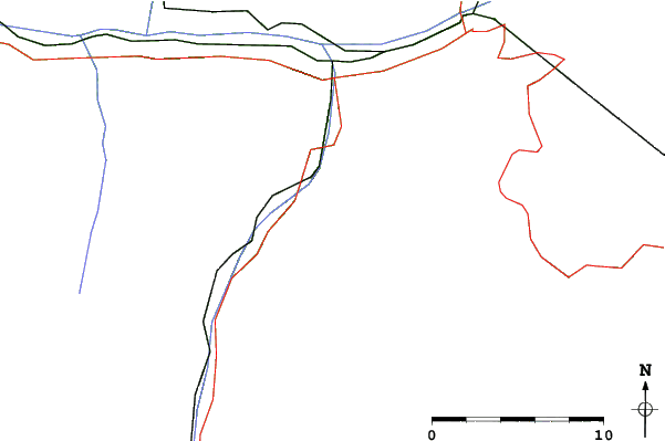Roads and rivers close to Staldenried - Gspon