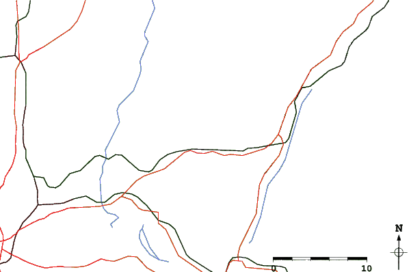 Roads and rivers close to Star Hill Ski Resort