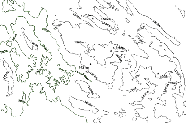 Subiaco Monte Livata neighbourhood contours