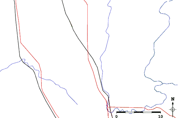 Roads and rivers close to Sunburst