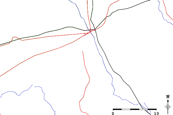 Roads and rivers close to Titus Mountain