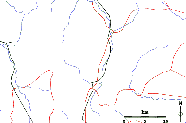 Roads and rivers close to Tsugaike Kogen