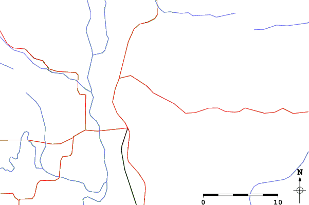 Roads and rivers close to Warner Canyon
