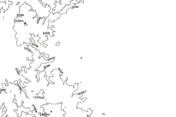 Yakurai Family Ski Area neighbourhood contours
