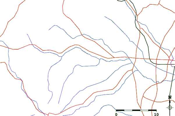 Roads and rivers close to Yakurai Family Ski Area