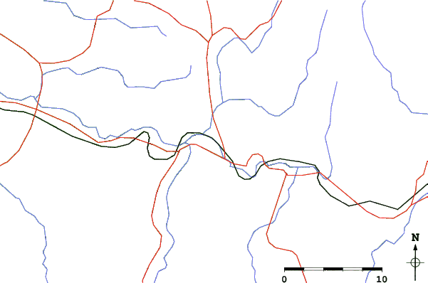 Roads and rivers close to Yokone